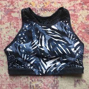 Bandier x Tone It Up palm print sports bra
